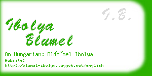 ibolya blumel business card